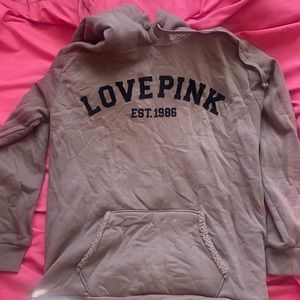 PINK VICTORIA HOODIE WITH FUR INSIDE THE HOOD OVERSIZED
